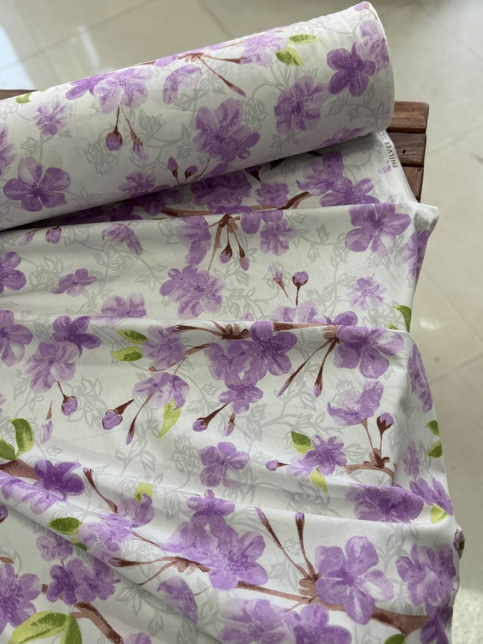 ملحفه بنفش طرح آذر فیلور | ۱۰۰٪ نخ پنبه عرض ۲.۴۰ متر